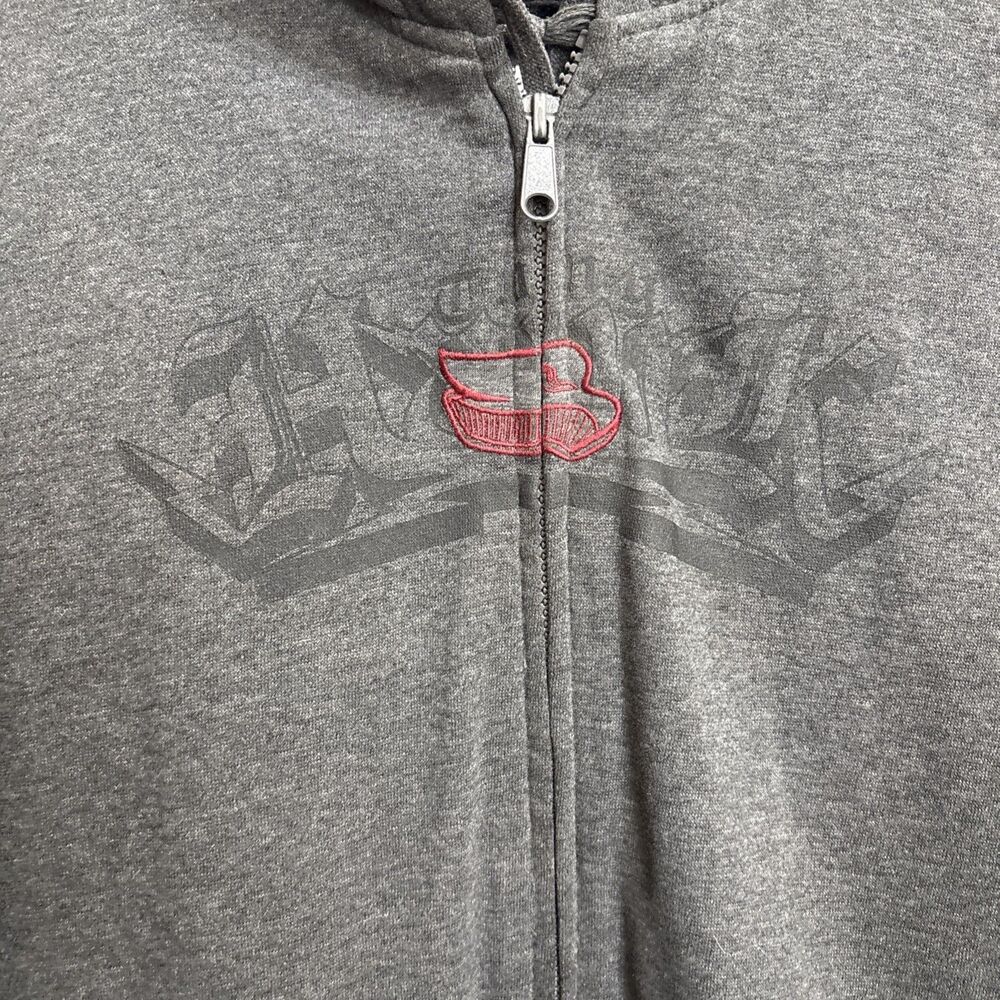 Tony Hawk HAWK Sherpa Lined Full Zip Hoodie Men Small Gray Y2K Skater Grunge